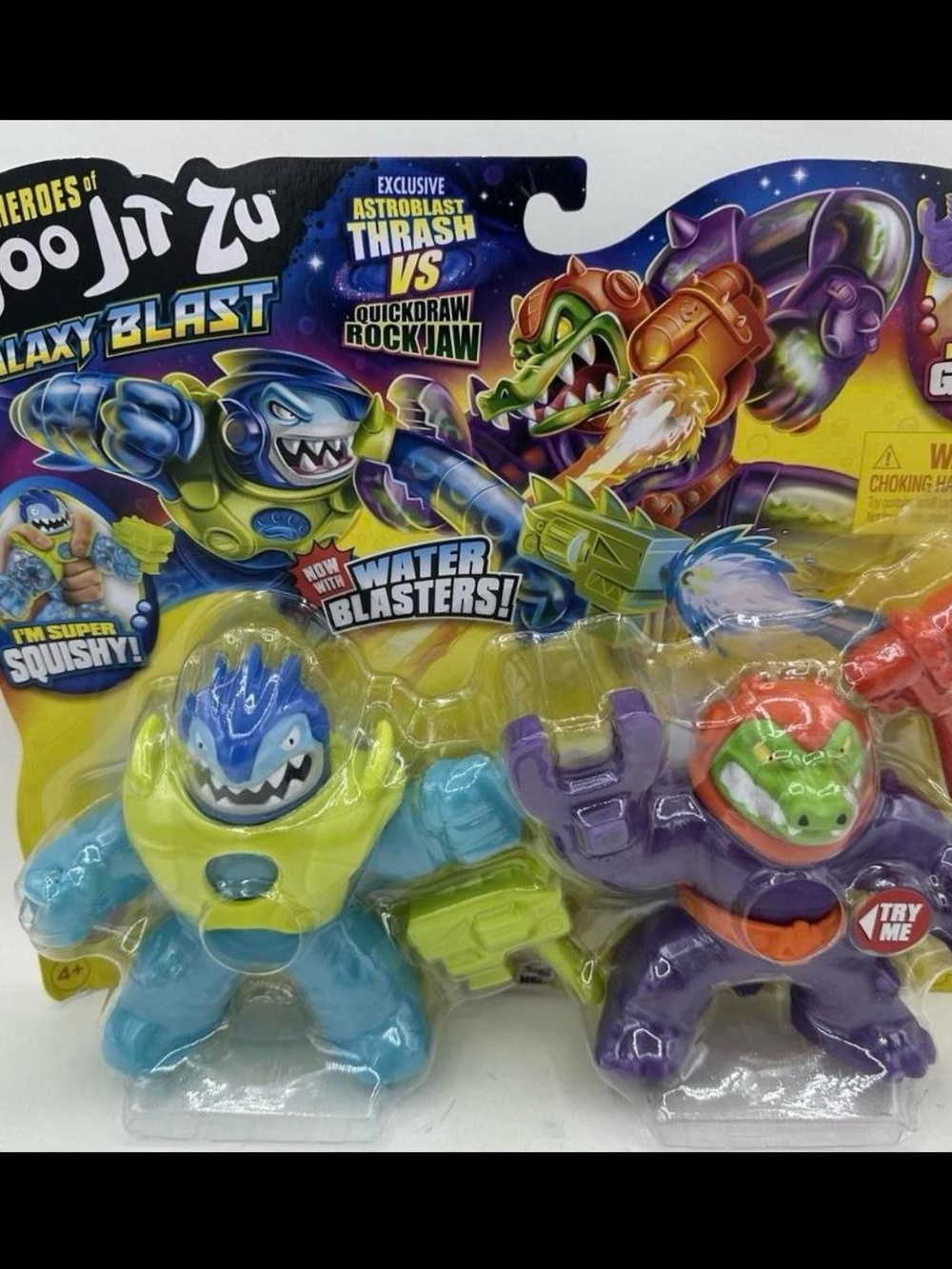 GOO JIT ZU Galaxy Blast Astroblast Thrash Vs Quickdraw Rockjaw w/ Water Blasters